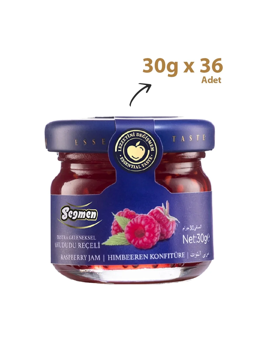 Seğmen Cam Kavanoz Ahududu Reçeli 30 GR (36*4)