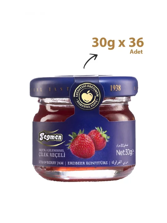 Seğmen Cam Kavanoz Çilek Reçeli 30 GR (36*4)