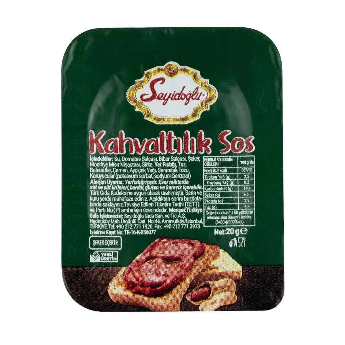 Seyidoğlu Piknik Kahvaltılık Sos 20 GR*100 Adet