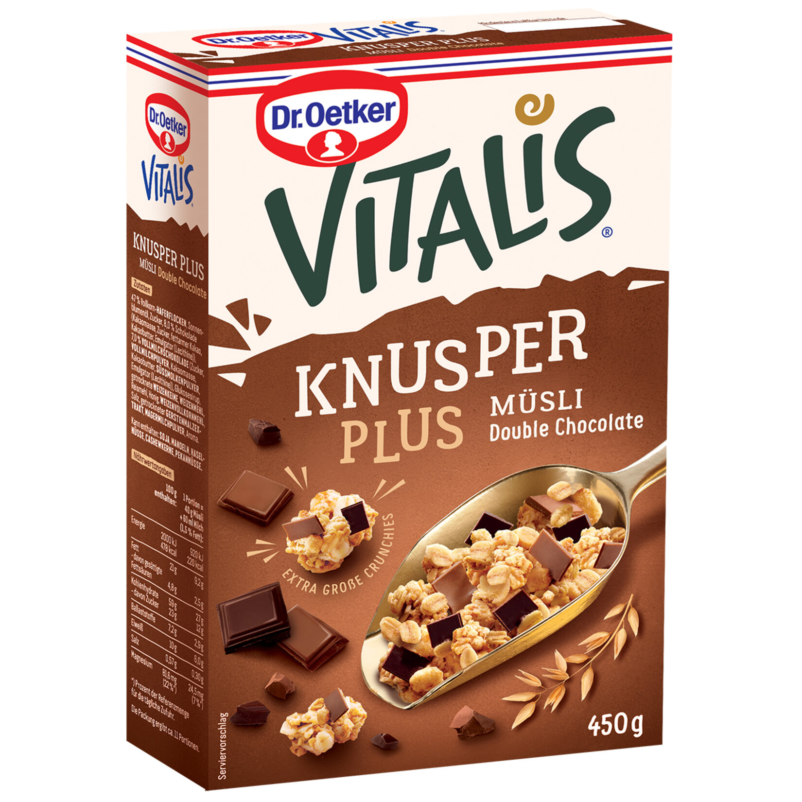 Dr.Oetker Vitalis Knusper Plus Çikolatalı 450 Gr*7 Adet