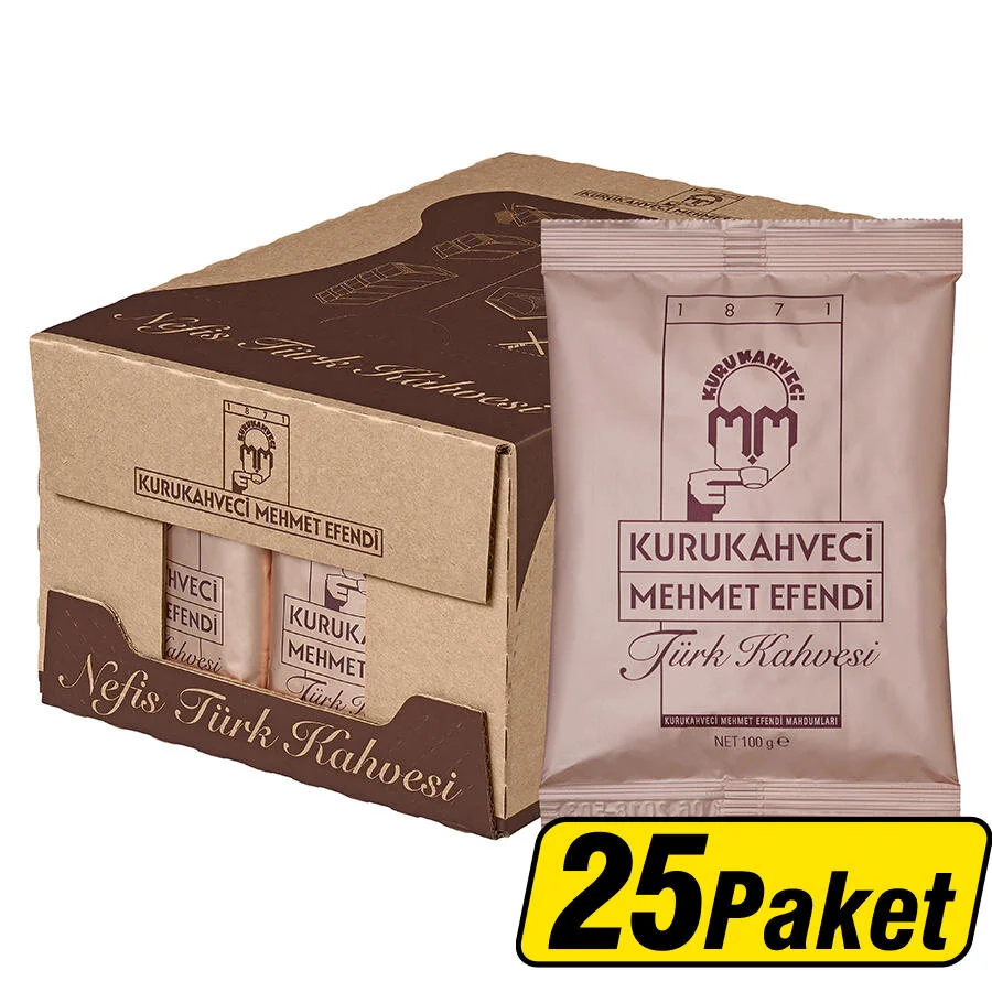 Kurukahveci Mehmet Efendi Türk Kahvesi 100 Gr* 25 ADET