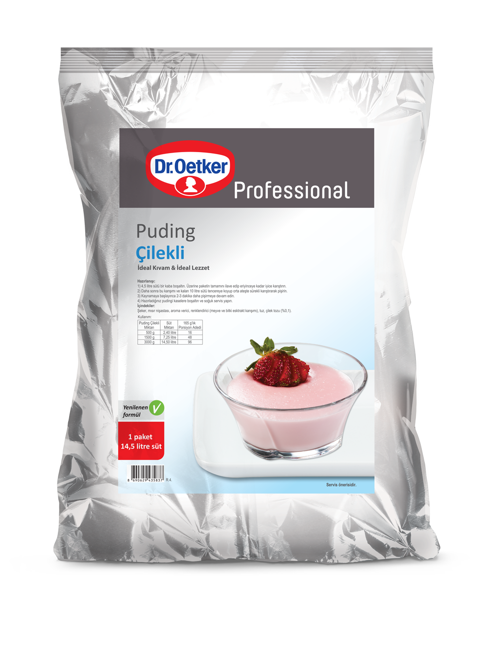 Dr. Oetker Çilekli Puding 3 Kg*4 Adet