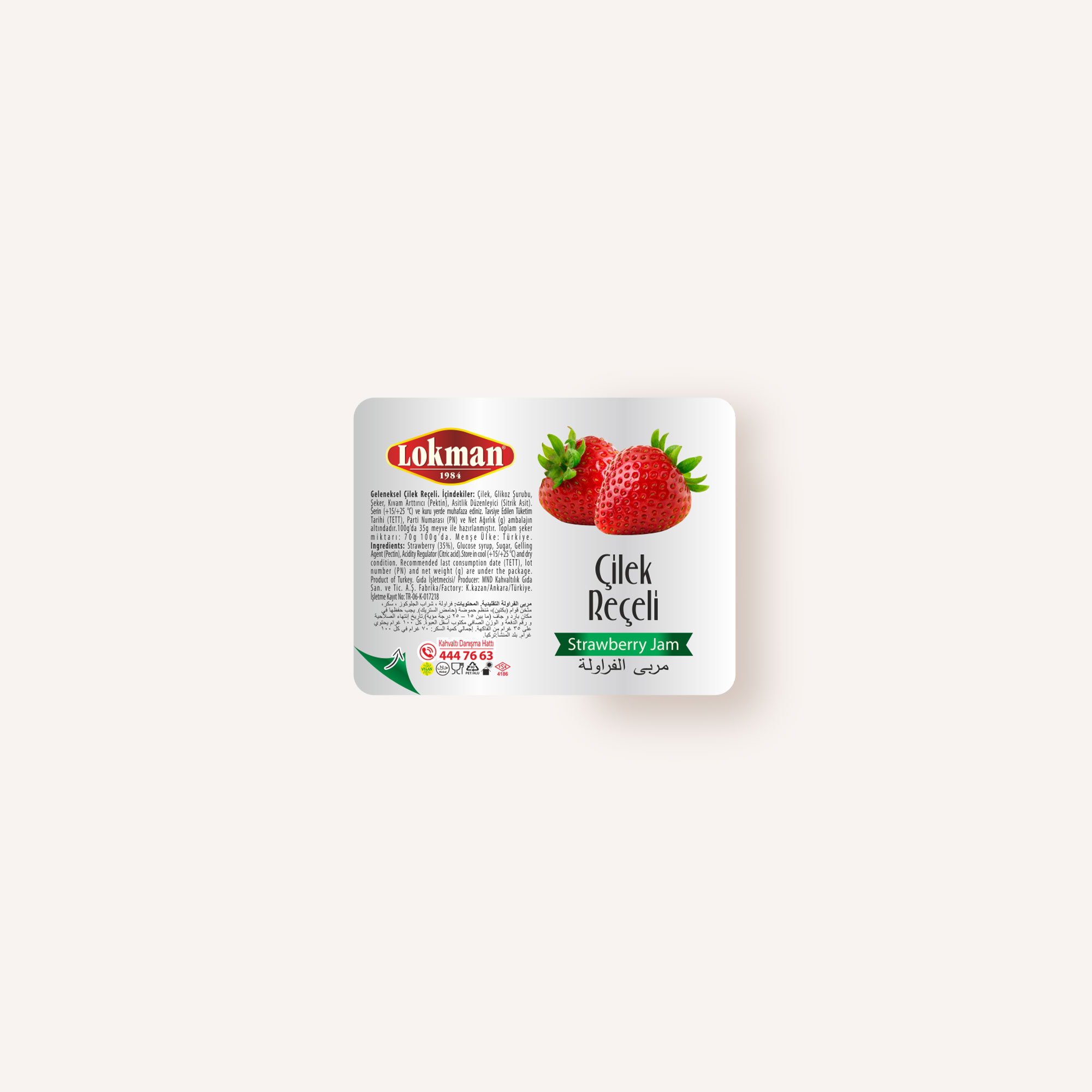 Lokman Piknik Çilek Reçeli 30 Gr 100 Adet