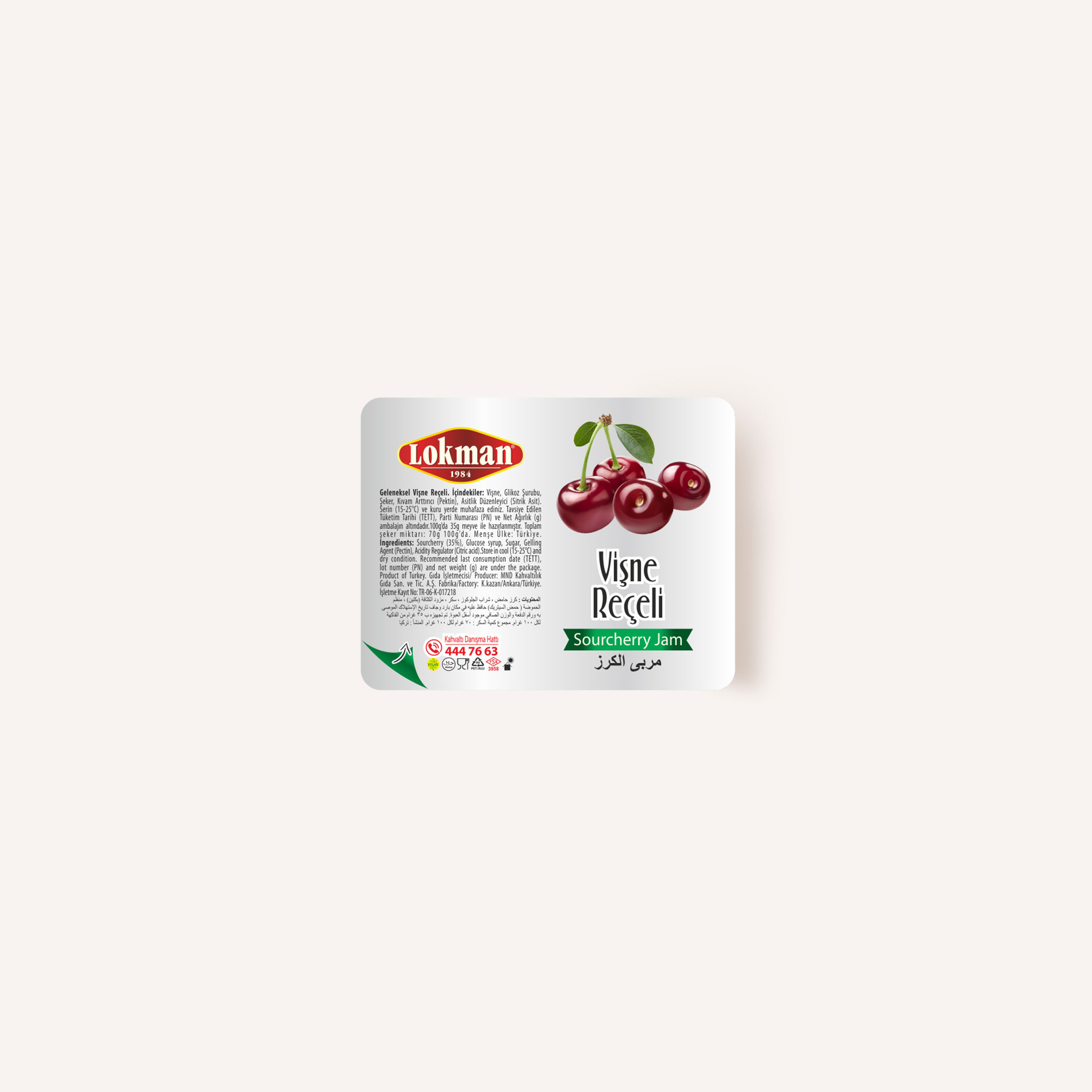 Lokman Piknik Vişne Reçeli 15 Gr 100 Adet